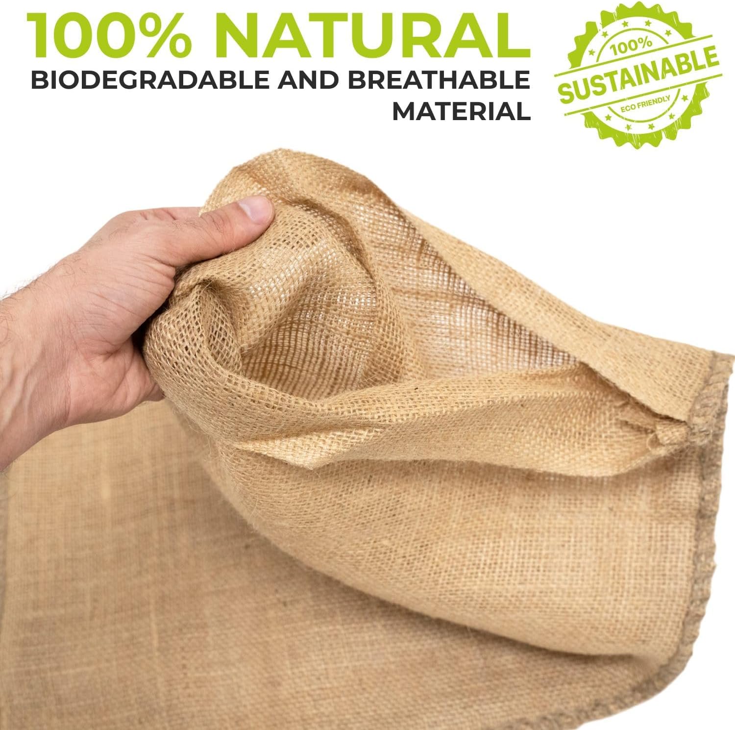 Burlap Storage Bags 10" x 14", Pack of 6 – Natural Jute Gunny Sacks for Storage of Vegetables, Gardening & Farm Use, Breathable Heavy-Duty Burlap Bags