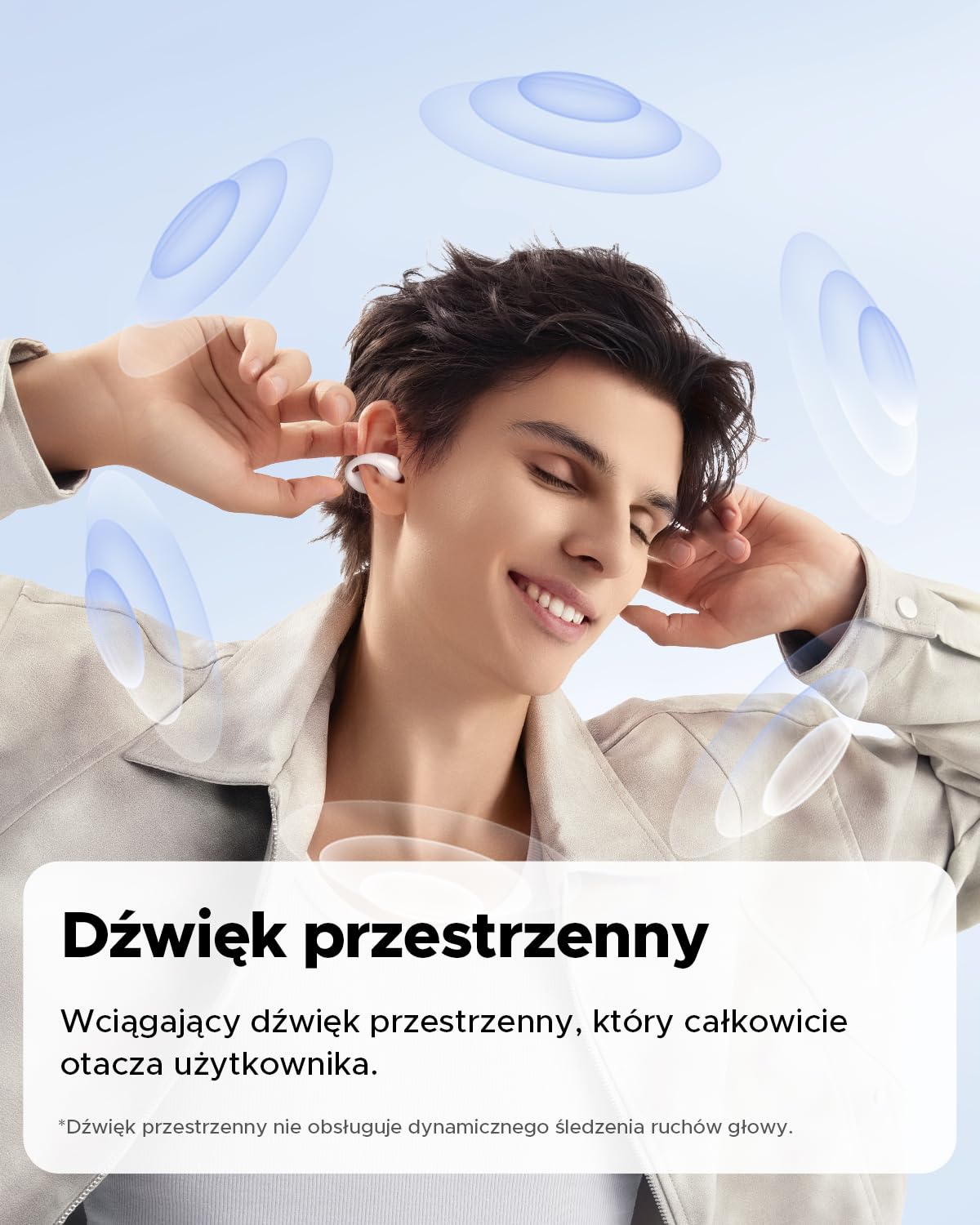 SOUNDPEATS PearlClip Pro Hi-Res Open Ear Słuchawki Douszne z Klipsem, Bezprzewodowe Słuchawki z LDAC Bluetooth 6.0 Wodoodporność IPX5 24-godzinny do Biegania/Jazdy na Rowerze/Fitnessu Biały