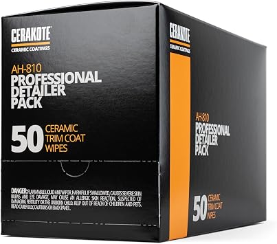 CERAKOTE Trim Coat Pro Pack - 50 Count Trim Coat Wipes - Ceramic Coating Restoration to Last Over 200 Washes A Ceramic Coating, Not a Dressing