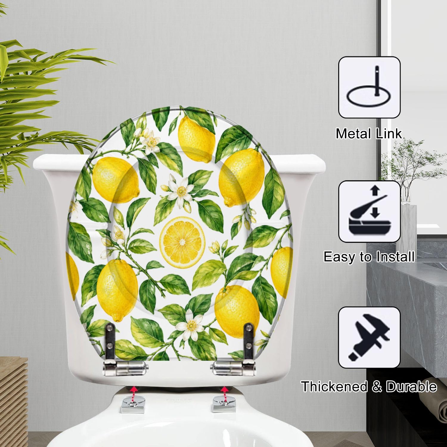Sedile WC rotondo generico con chiusura ammortizzata per bagno