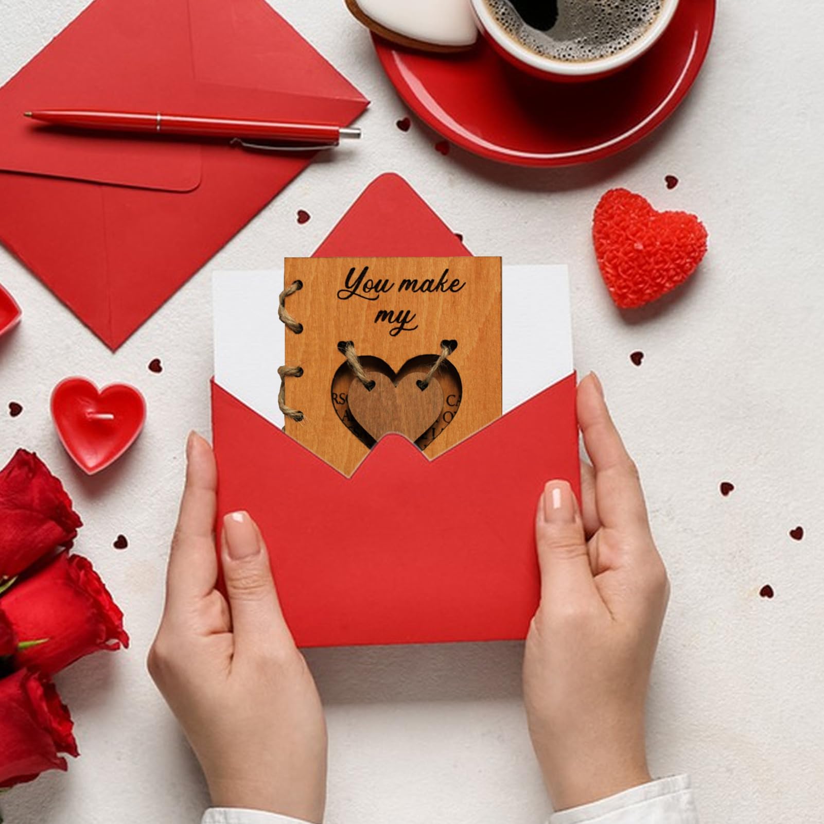 Carte De Vœux En Bois Et Carte De Saint-Valentin – 100% Fabriquée En Autriche – Carte De Vœux Unique Pour Saint Valentin, Anniversaire De Mariage