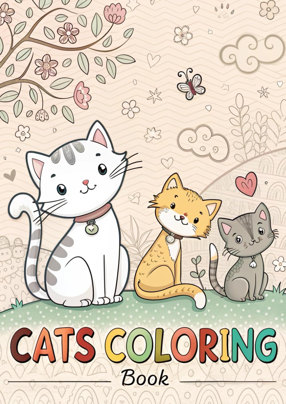 Cat Coloring Book for Kids – 50 Pages – Cute and Fun Cat Illustrations – Coloring Activity: Adorable Cats and Kittens to Color – Fun and Creative Activity Book for Kids