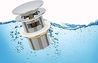 Vista 4 de Tapón de drenaje de bañera independiente cromado, compatible con kit de drenaje