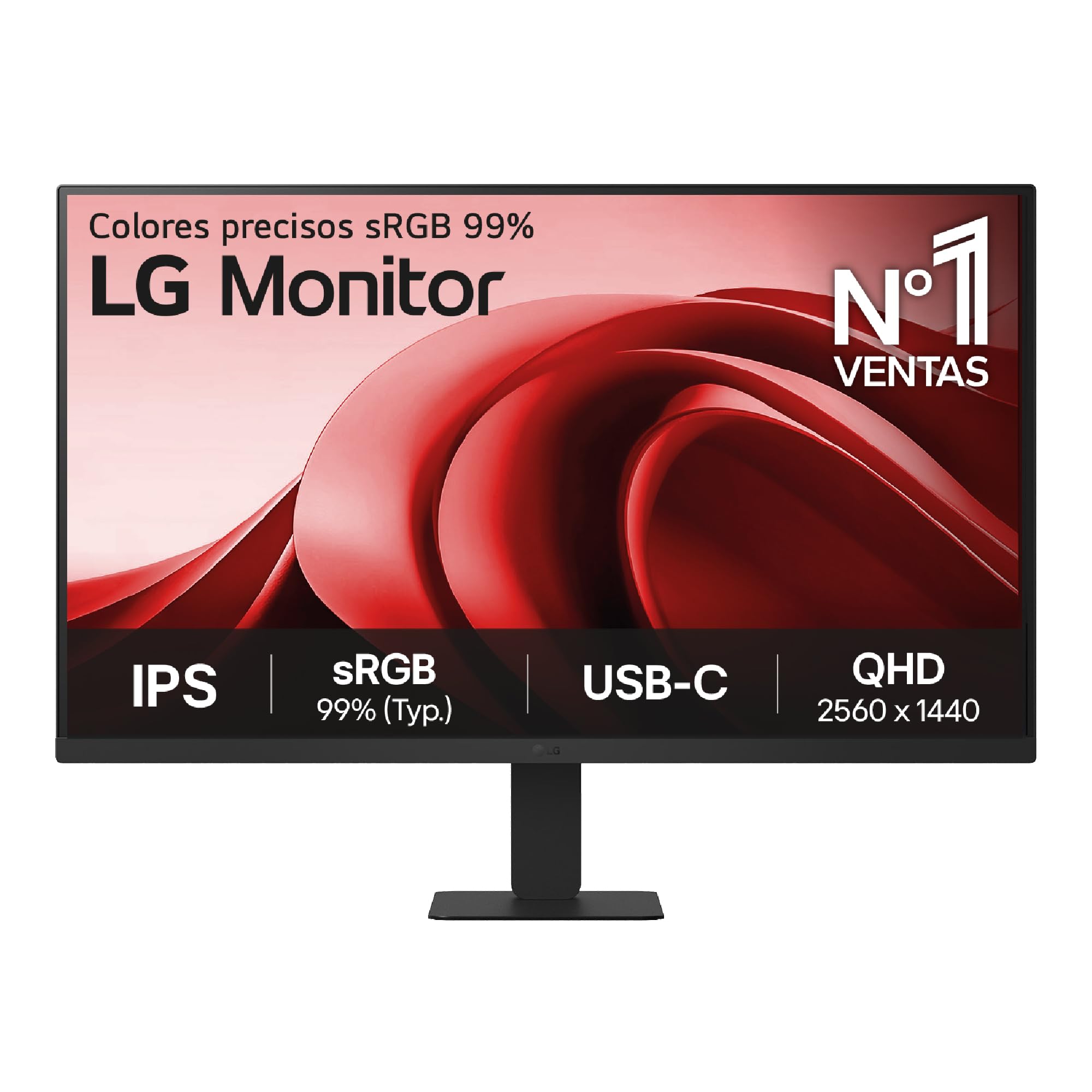 LG 27U631A-B - Monitor 27", Panel IPS QHD 2560x1440 (16:9), 100Hz, 5ms, HDR10, USB Tipo-C, Inclinación Ajustable, Negro