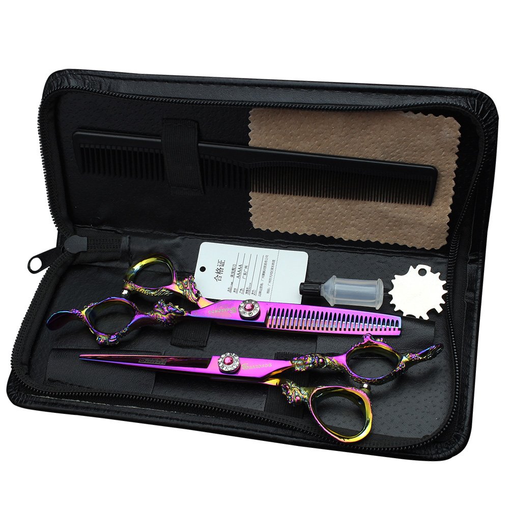 Ciseaux pour cheveux salon de coiffure et ciseaux éclaircie 17.5 cm