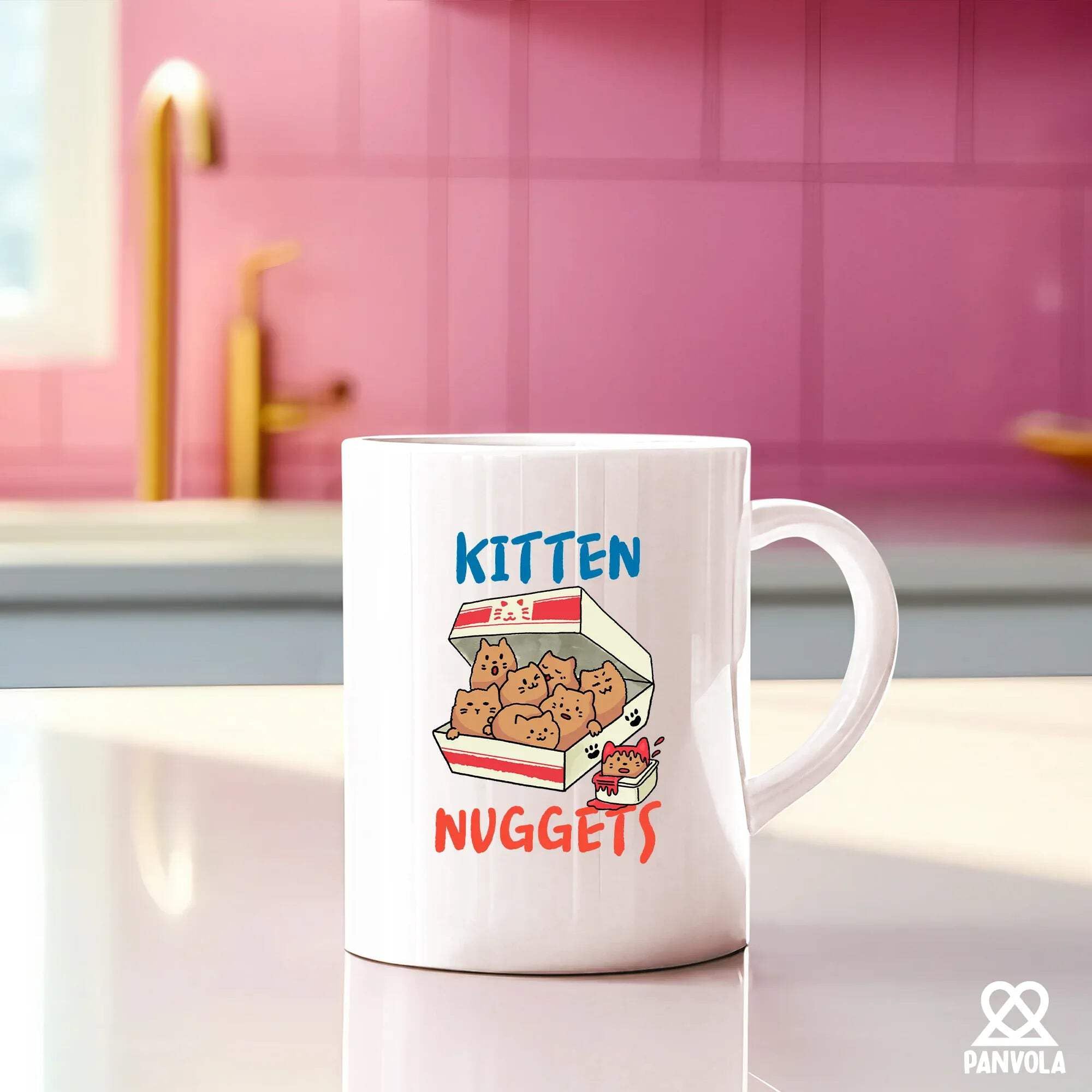 Kitten Nuggets Cat Lover Gifts Cat Mom Dad Girlfriend Boyfriend Sister Brother Novelty Drinkware Ceramic Mug 11 oz White