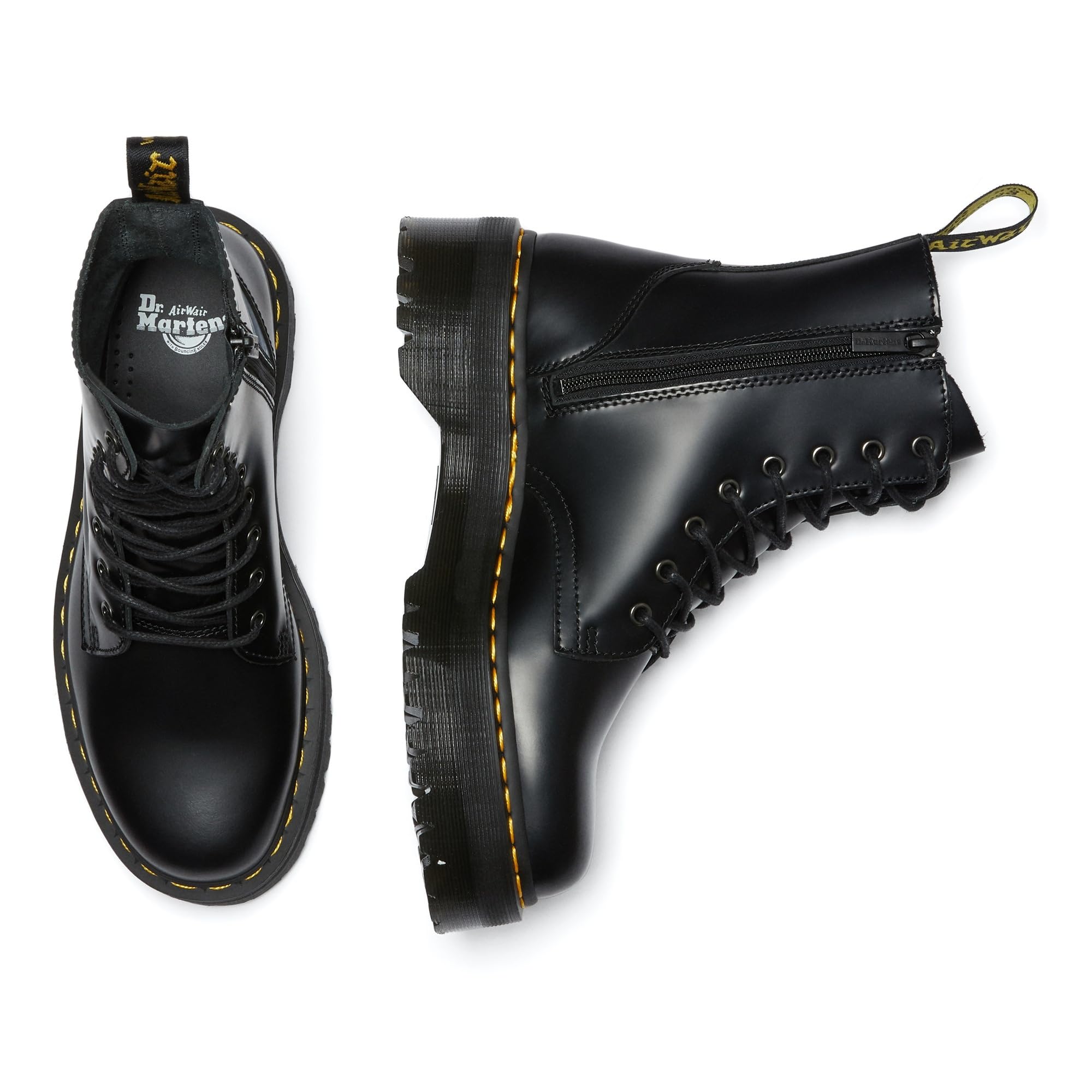 Dr. Martens JADON Scarpe Stringate Basse Brogue Unisex-Adulto, Nero (Black Polished), 39