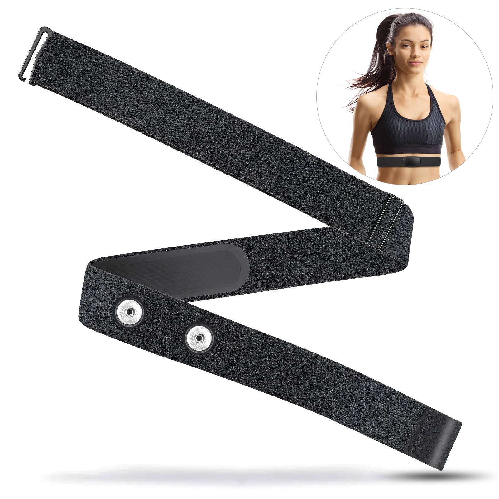 Cardio-Gürtel verstellbar (70 cm bis 105 cm) für Herzfrequenzsensor, Bluetooth Ant+ Cardio-Gürtel, kompatibel mit Garmin, Wahoo, Polar H10 H9, Coospo, Magene, Bryton, Livlov