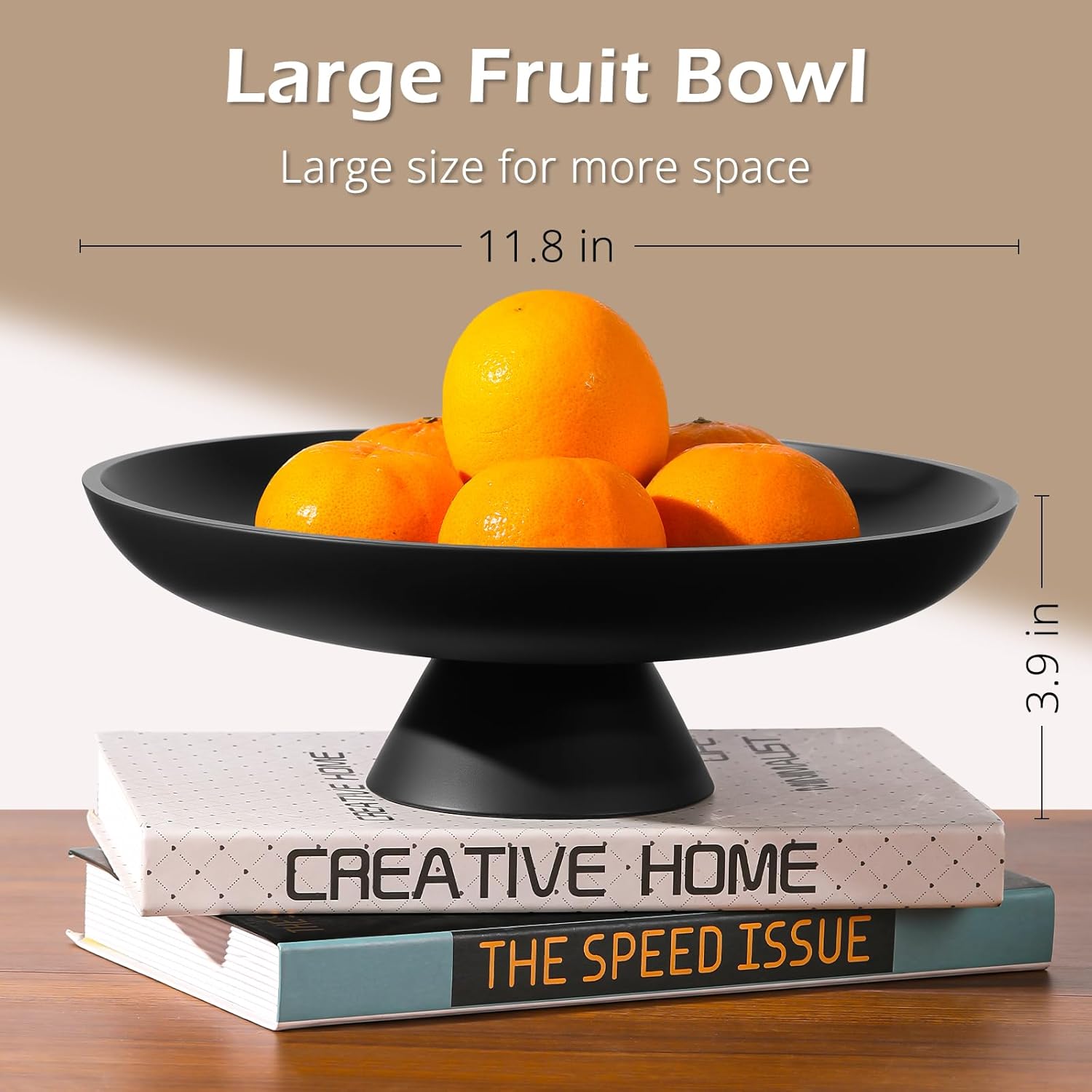 Large Decorative Bowl for Home Decor, Large Fruit Bowl for Kitchen Counter, Key Bowl for Entryway Table