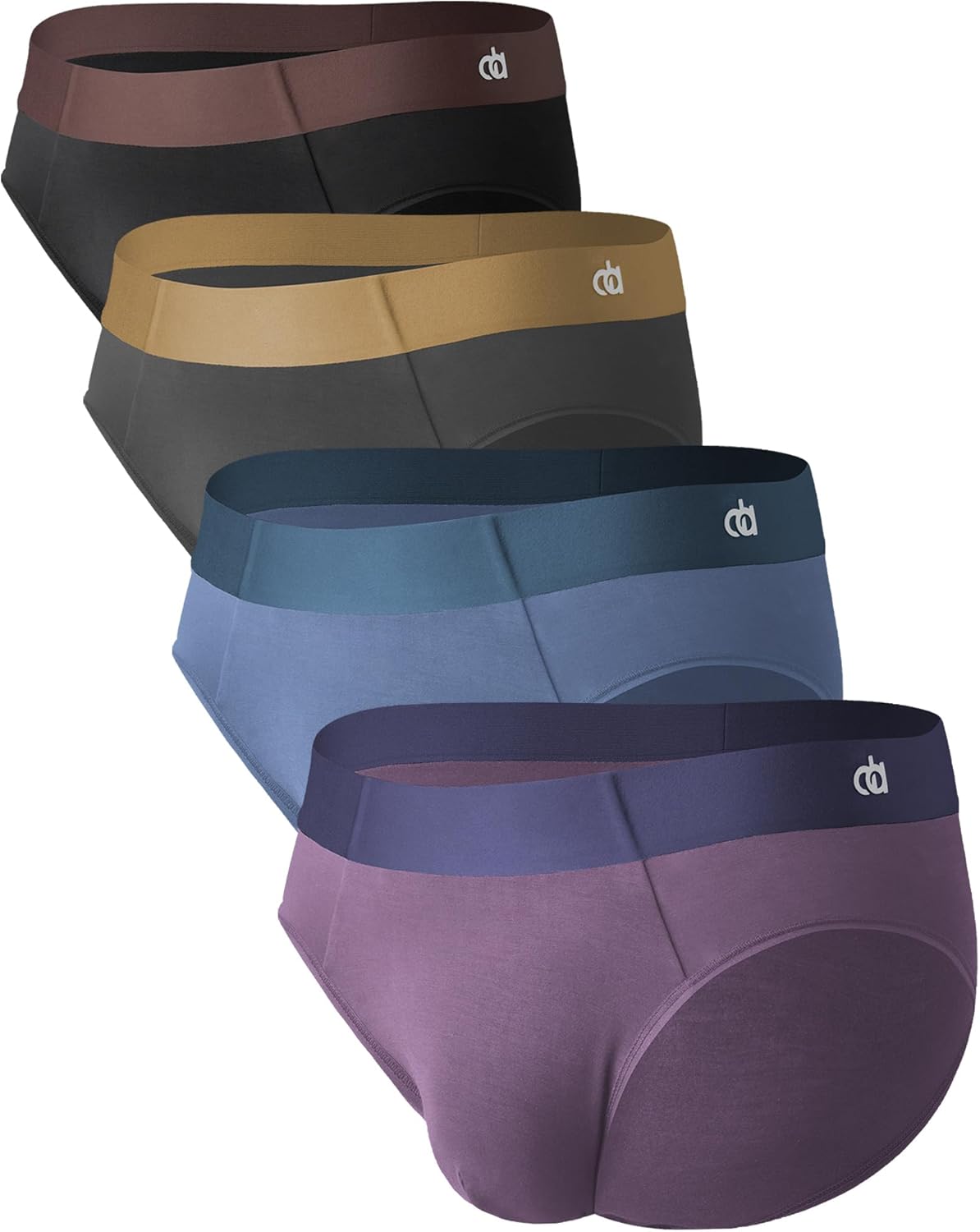 DAVID ARCHY Men's Briefs Rayon Made From Bamboo Soft Seamless Underwear Support Pouch No Fly Briefs for Men 4 Pack