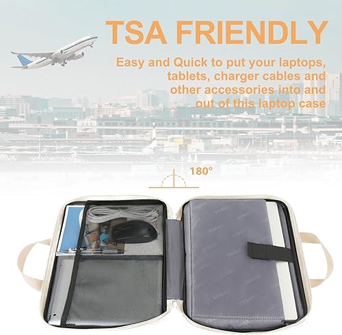 Miniatura 117 de Ytonet Funda profesional para transportar laptop de 13 a 13.3 pulgadas, delgada, con asas, resistente al agua, compatible con laptops MacBook Air