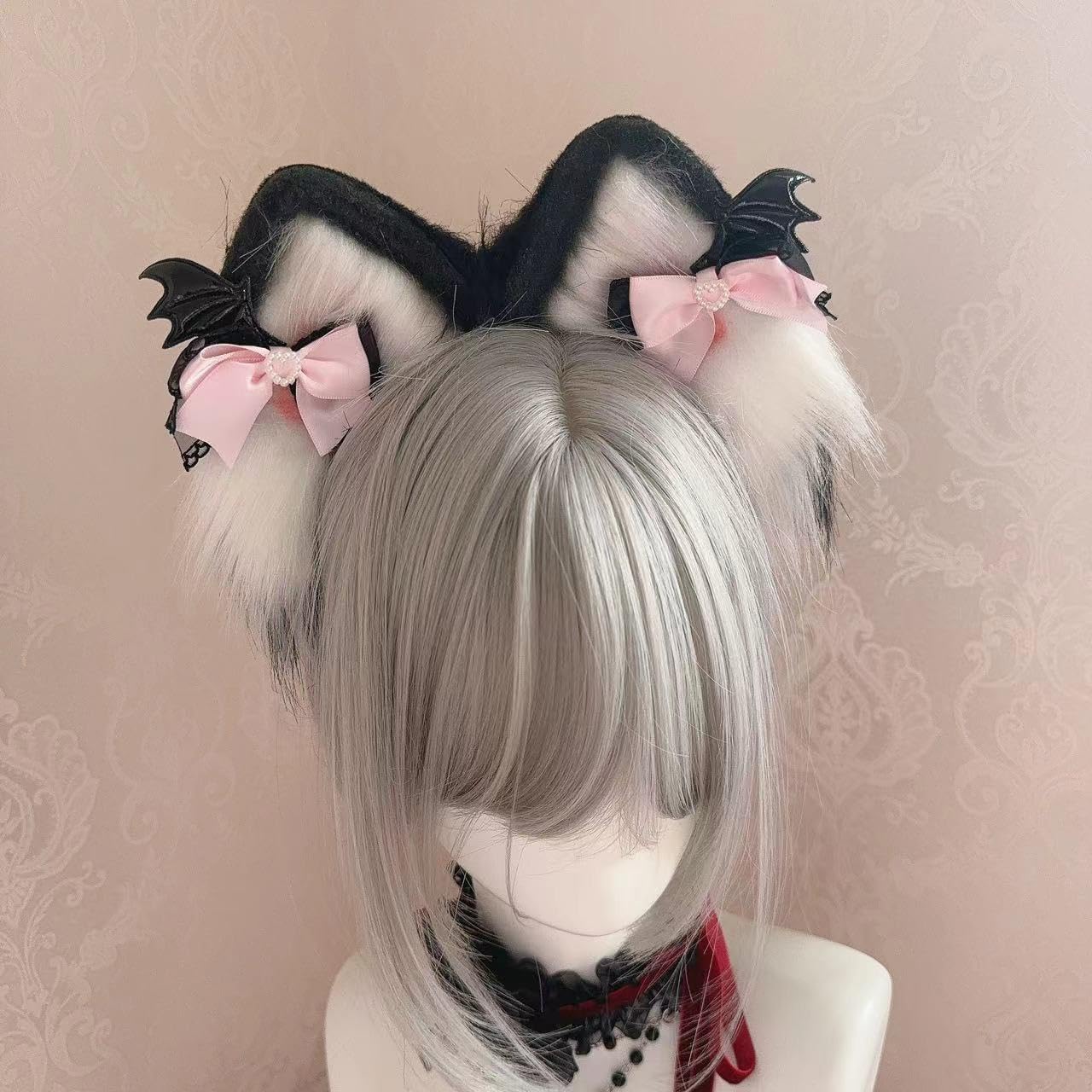 Ekwikzz Cat Cosplay Ears Cat Ears Headbands Clips Accessories Punk Gothic Cross NEW01-ALL