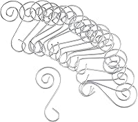 Home-X Christmas Tree Ornament S-Hooks - Elegant Silver Hangers, Set of 50 for Holiday Decorations