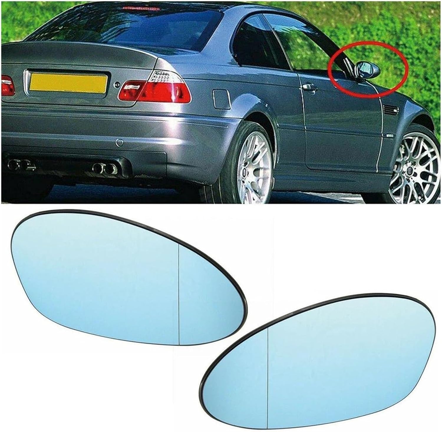 Rear View Mirror Glass Replacement for BMW E85 Z4 2003-2008 E86 Z4 2006-2008,Side Wing Mirror Glass,Left Right Towing Mirrors Good Reflectivity,A/White