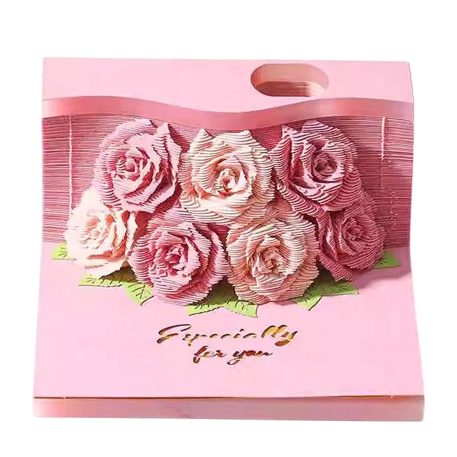 Calendrier de table 2025 - Bloc-notes 3D avec motif floral sculpté en