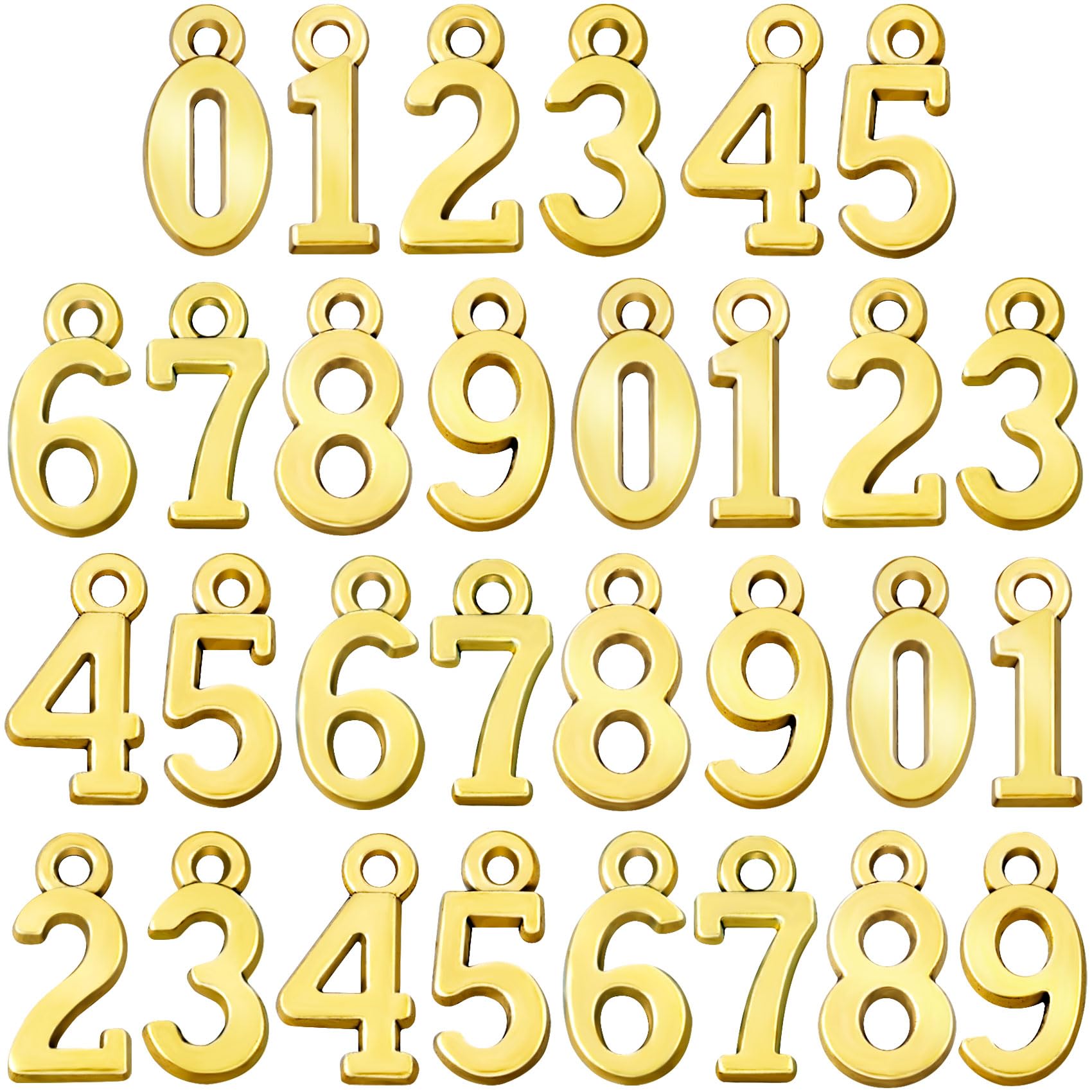 Joez Wonderful Number Charms, Metal 0-9 Charms for Jewelry Making, Pendant Charms