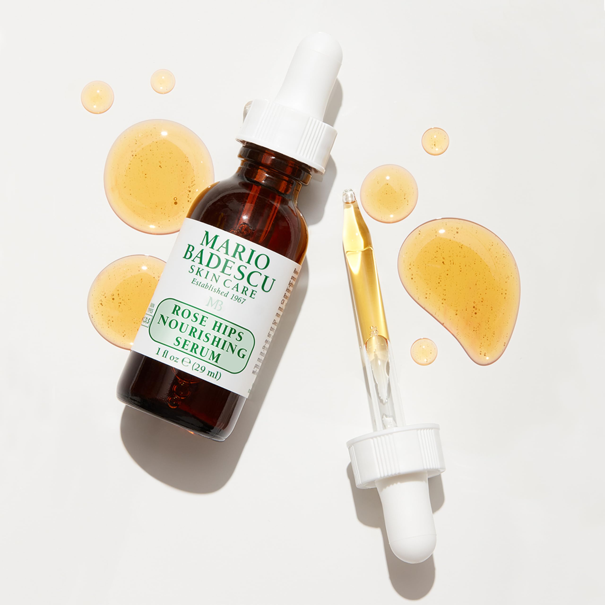 Mario Badescu Rose Hips Nourishing Oil/Serum for Combination, Dry and Sensitive Skin Facial Oil that Moisturizes & Smoothes Formulated with Rosehip Extract & Castor Oil 1 FL OZ (Pack of 1)