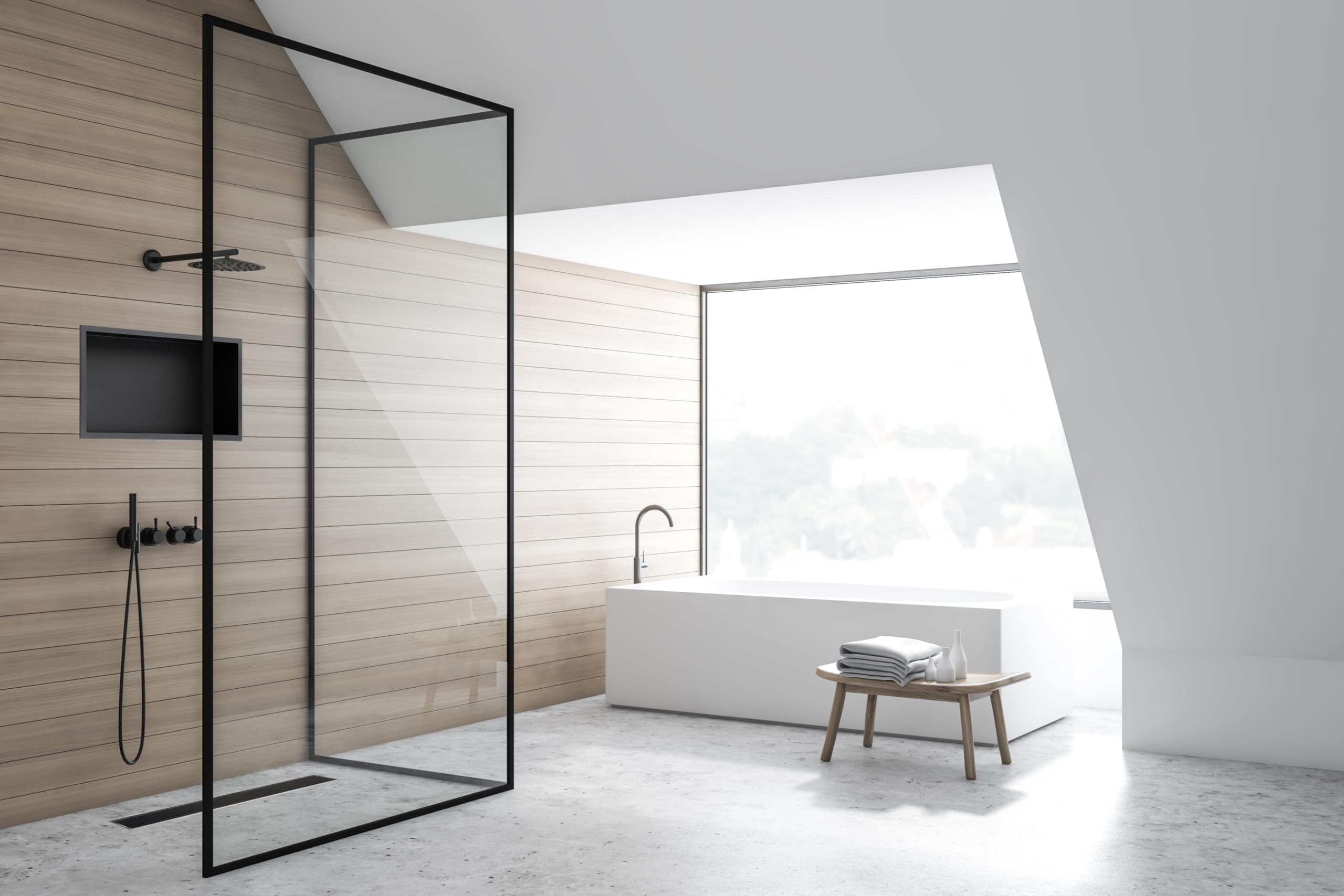 Wall-Box One Acero Inoxidable Negro 90x30x10cm Nicho de Ducha de Pared Impermeable