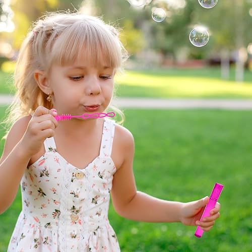 Miniatura 4 de Paquete de 48 burbujas para recuerdos de fiesta de niños, 5 colores, mini dinosaurio de cuatro agujeros, a granel con solución de recarga de