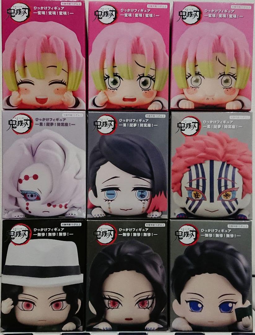 くすみ水色 鬼滅の刃 ひっかけフィギュア 甘露寺蜜璃 魘夢 猗窩座 累