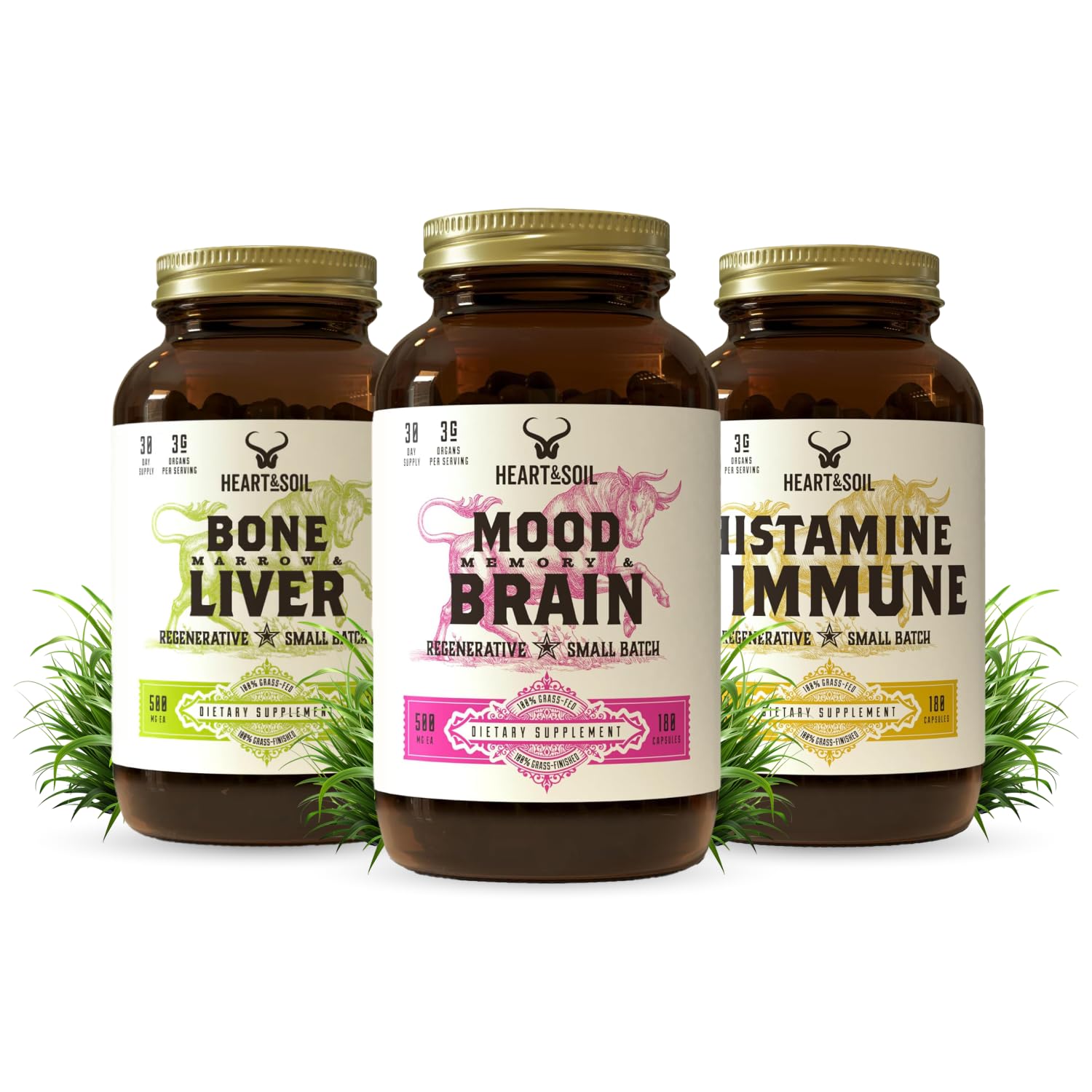 Stress Stack Mood Memory Brain Bone Marrow Liver and Immune Support Supplements for Cognitive and Overall Vitality