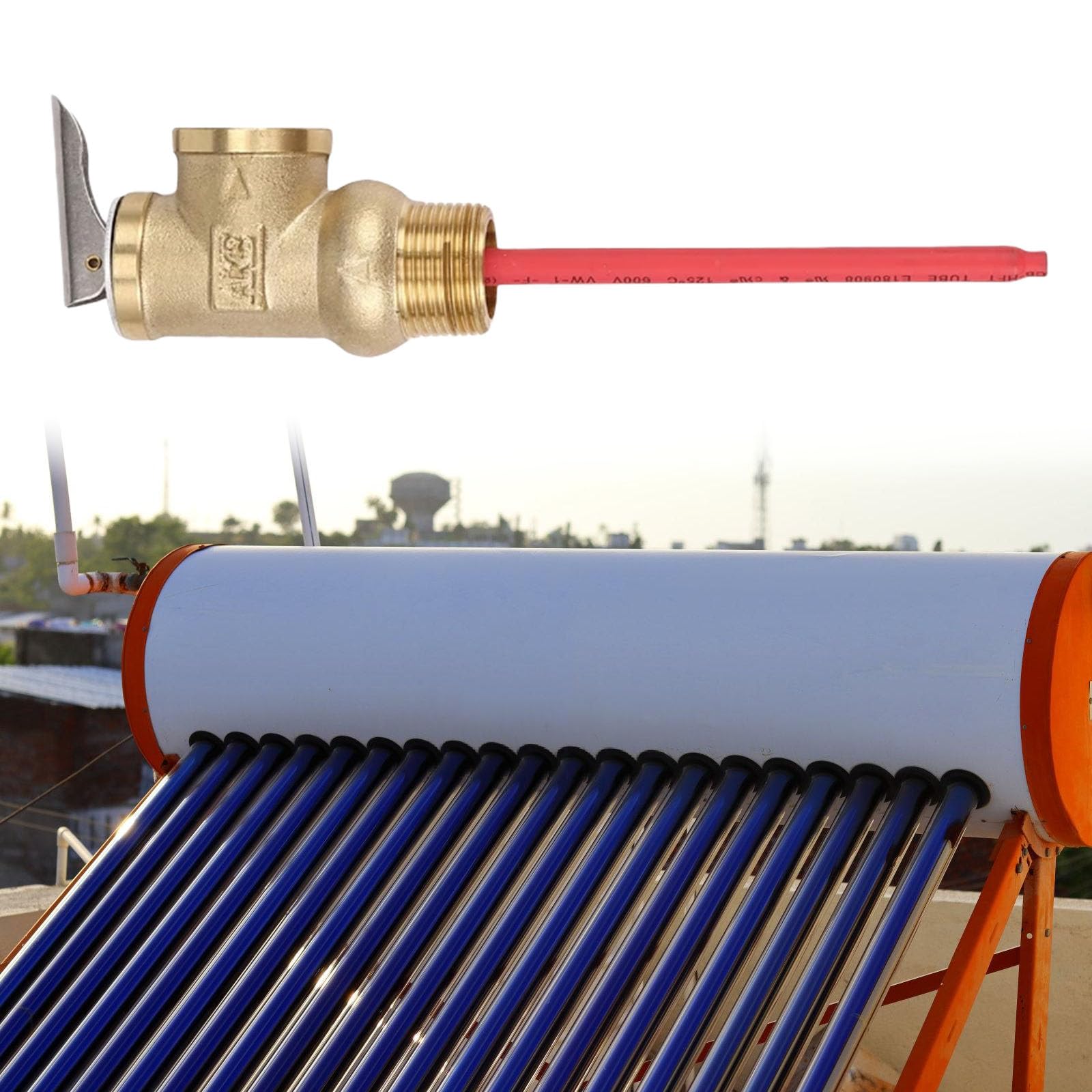 Struttura d'ottone solare delle valvole di pressione della parte dello scaldabagno per le protezioni ad alta temperatura 99℃ e pressione 0.7Mpa