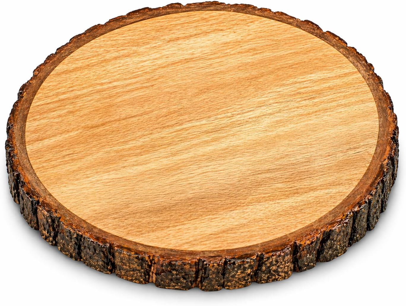 Wooden Serving Tray Bark Edge Charcuterie Cheese Board Meat Platter12 Inch