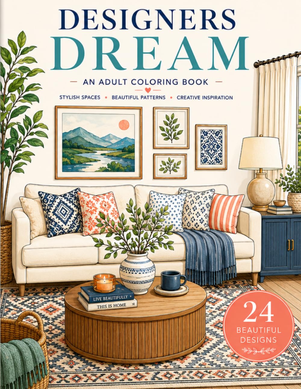 Designer's Dream Coloring Book: Beautiful Spaces to Color, Inspired by Interior Design