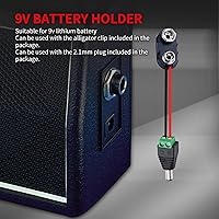 Vista 6 de DAIERTEK Conector de batería de 9 V, clip de presión de batería de 9 voltios, tipo I con 2 pares de pinzas de cocodrilo y enchufe de alimentación