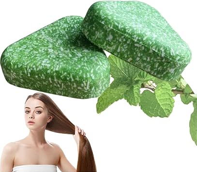 Nature Triangle Shampoo Bar, Nature Seven Green Soap Shampoo, Usman Grass Shampoobar, Strengthens Smooths Hair, Gentle Cleansing, for Women and Mens 2pcs