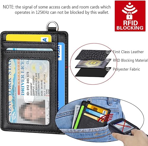 Miniatura 5 de FurArt - Cartera minimalista delgada con bolsillo frontal, bloqueo de identificación de radiofrecuencia (RFID), tarjetero, para hombres y mujeres
