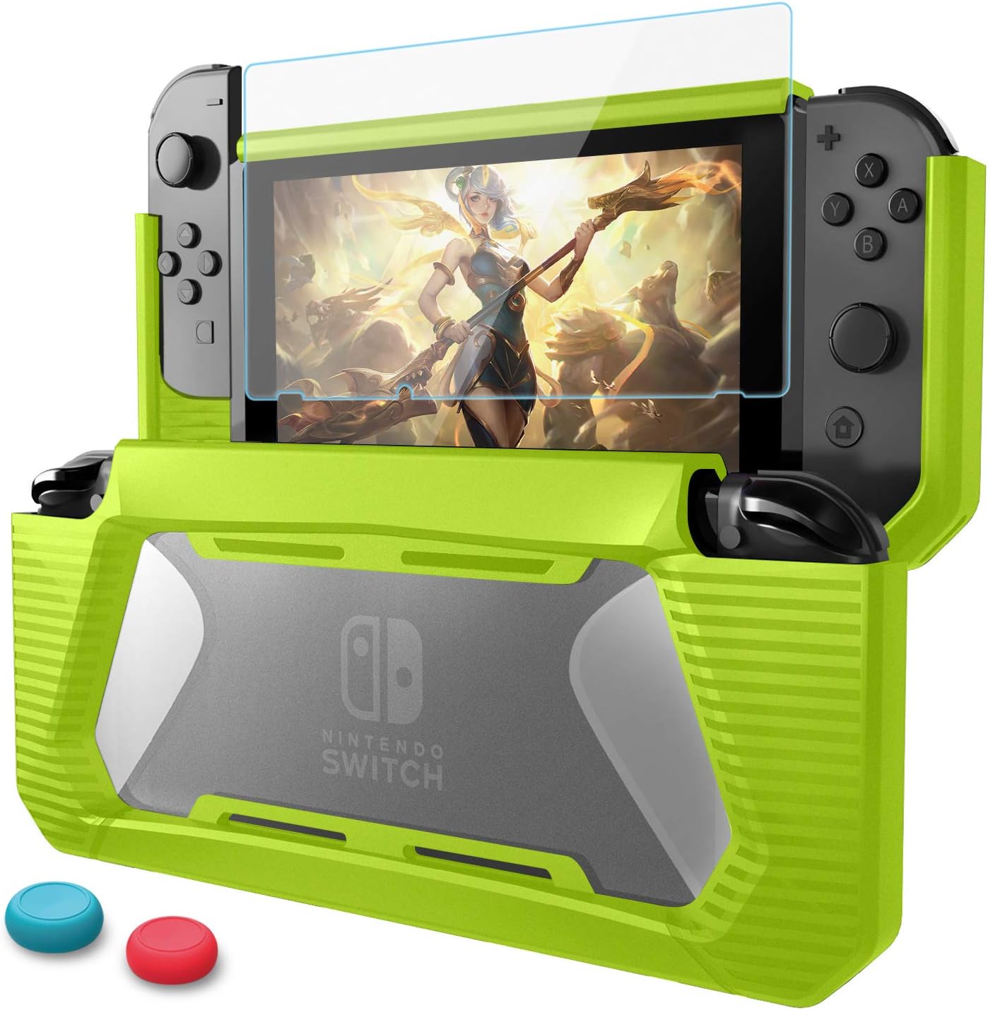 Compatible with Nintendo Switch Case with Screen Protector (Green)