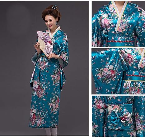 Peacock] Japanese Style Women Kimono Yukata Bathrobe for