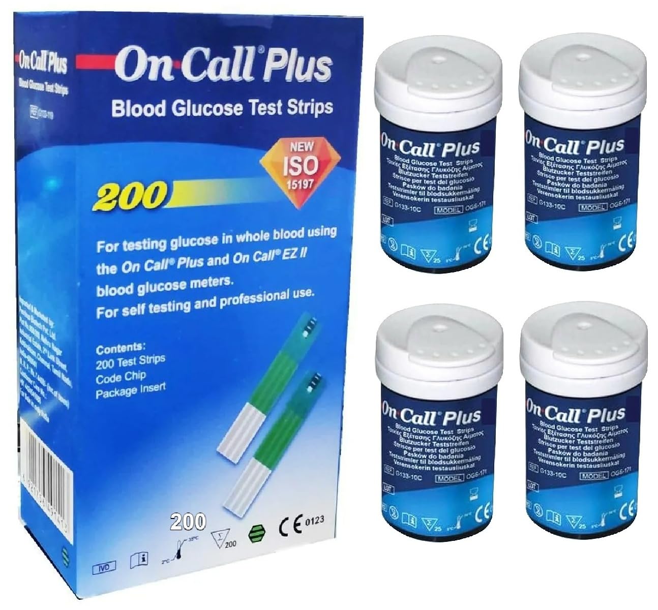 On Call Plus Blood Glucose Test Strips 200 Strips Glucometer Strip-picture-21