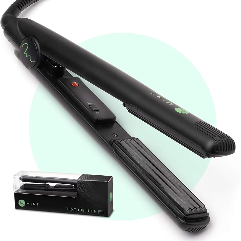 MINT Pro Series 1 Inch Ceramic Micro Hair Crimper Iron, Dual Voltage | Deeper ceramic crimp plates create fast texture, bold crimps and maximum root volume in a travel-ready dual-voltage tool.