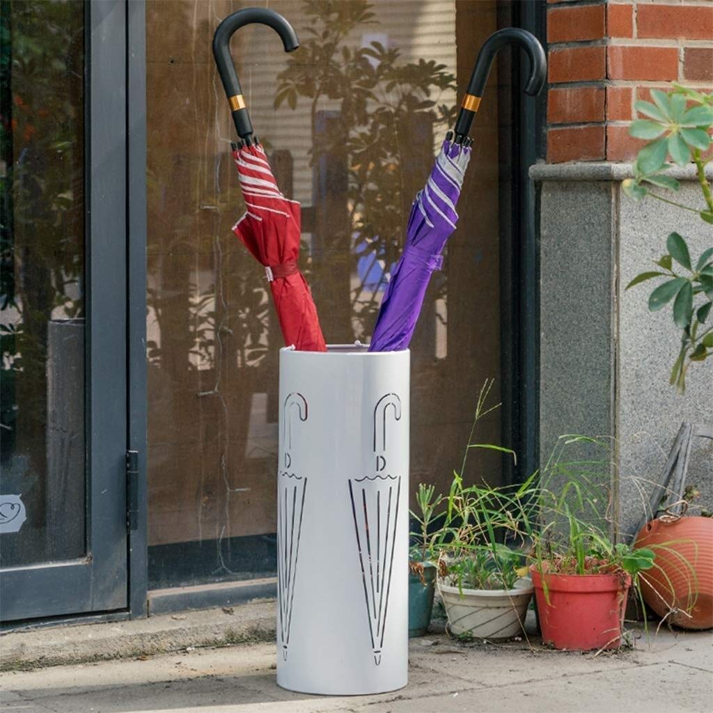 Porte-parapluie d'intérieur en métal avec seau imperméable pour couloir maison