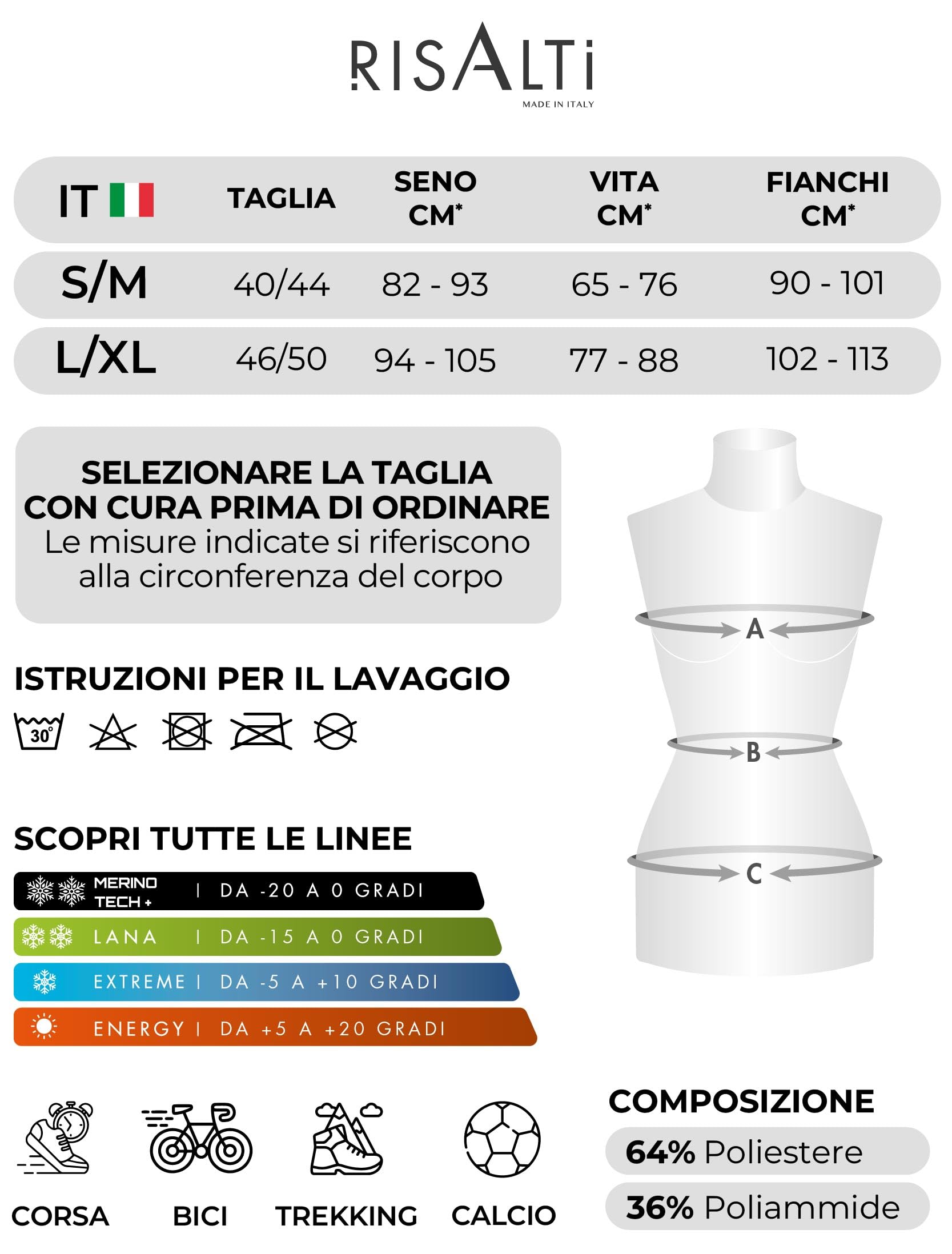 Risalti Maglia Termica Donna Smanicato Energy - Maglia Tecnica Donna Traspirante, Canotta Compressione, Intimo Termico Senza Etichette per Sci, Trekking, Running, Ciclismo - Made in Italy