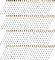 Vista 9 de Alfileres de costura, 100 alfileres rectos, perlados dorados, alfileres rectos para tela recta, alfiler de acolchado con caja de plástico