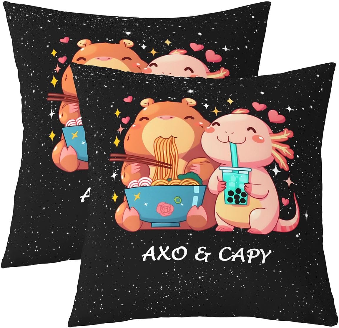 Erosebridal Capybara & Axolotl Decorative Cushion Covers 18x18 2 Piece