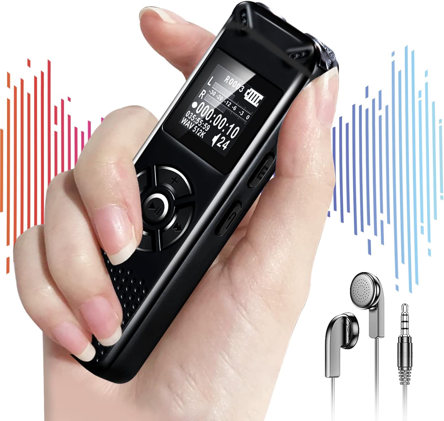72GB Digital Voice Recorder with Playback, Langkou 1536Kbps