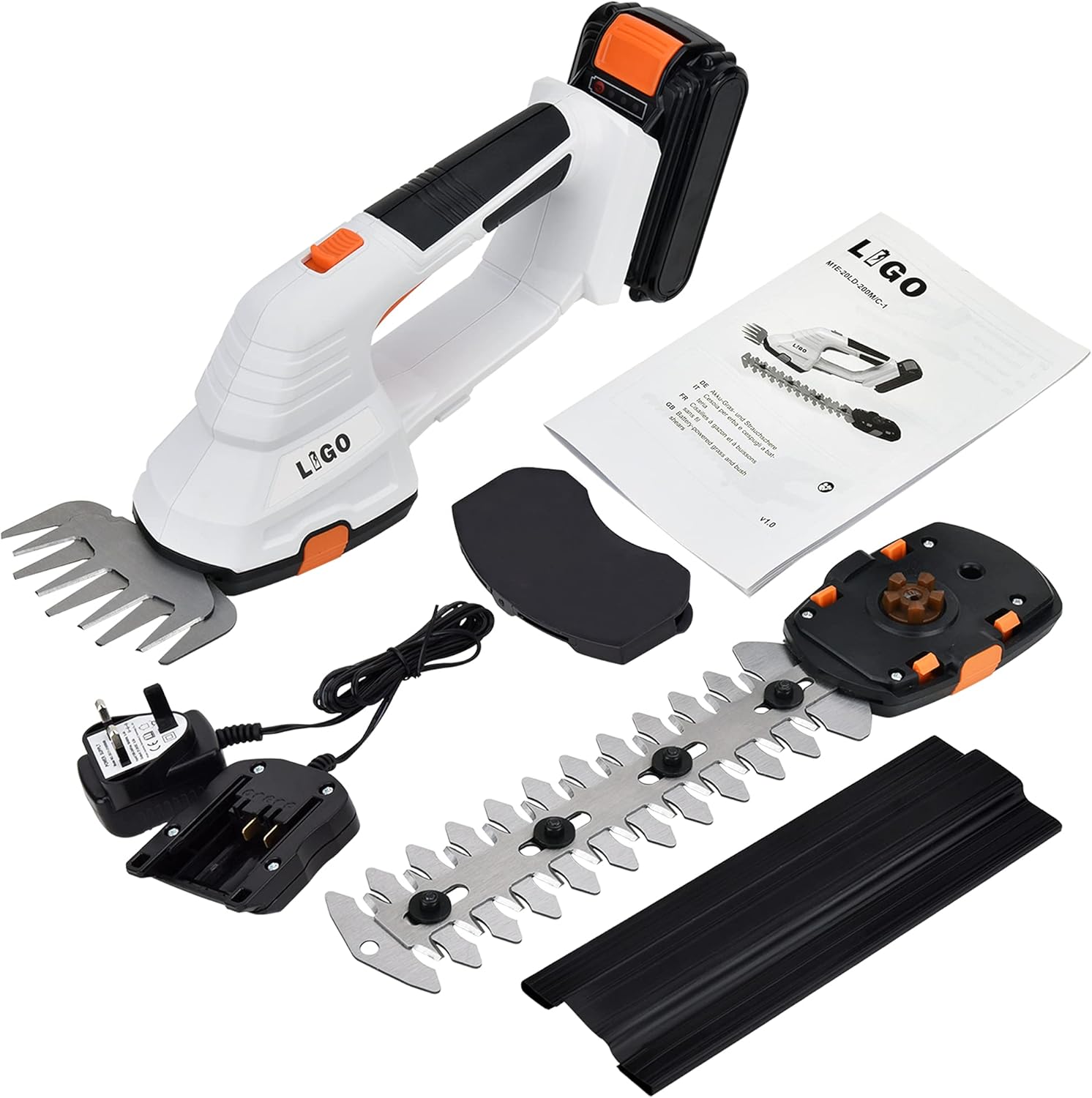 LIGO 20V Cordless Grass Shear for Gardening, 2000mAh Lithiumion 2 in 1