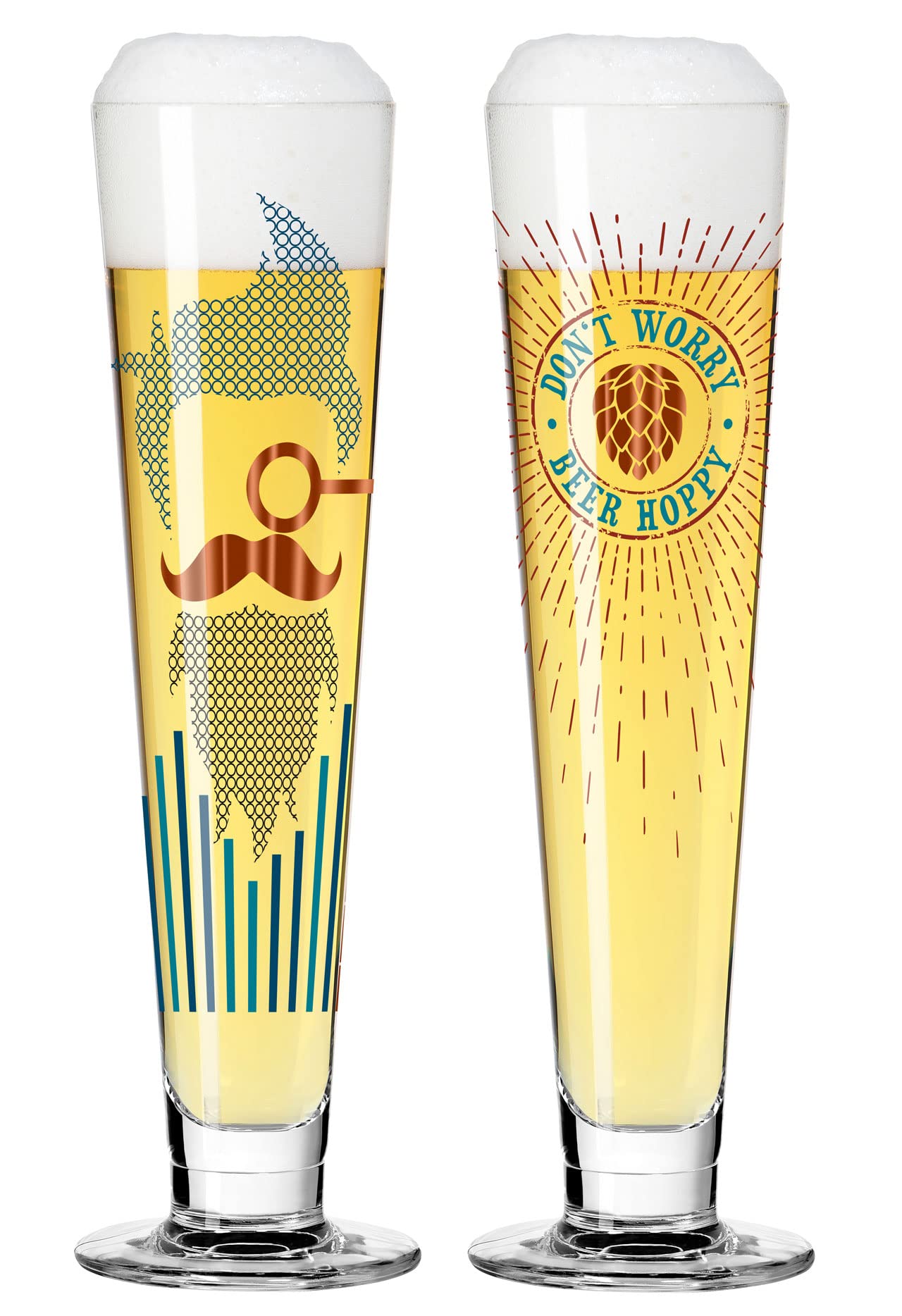 Dekomiro Ritzenhoff Heldenfest Bier 2er Set 10+12 Set mit Glasreinigungstuch