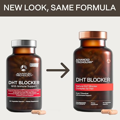 Miniatura 7 de Bloqueador de DHT, suplemento con apoyo inmunológico - Palma enana americana, té verde y probióticos de alta potencia – Botella con 120 unidades