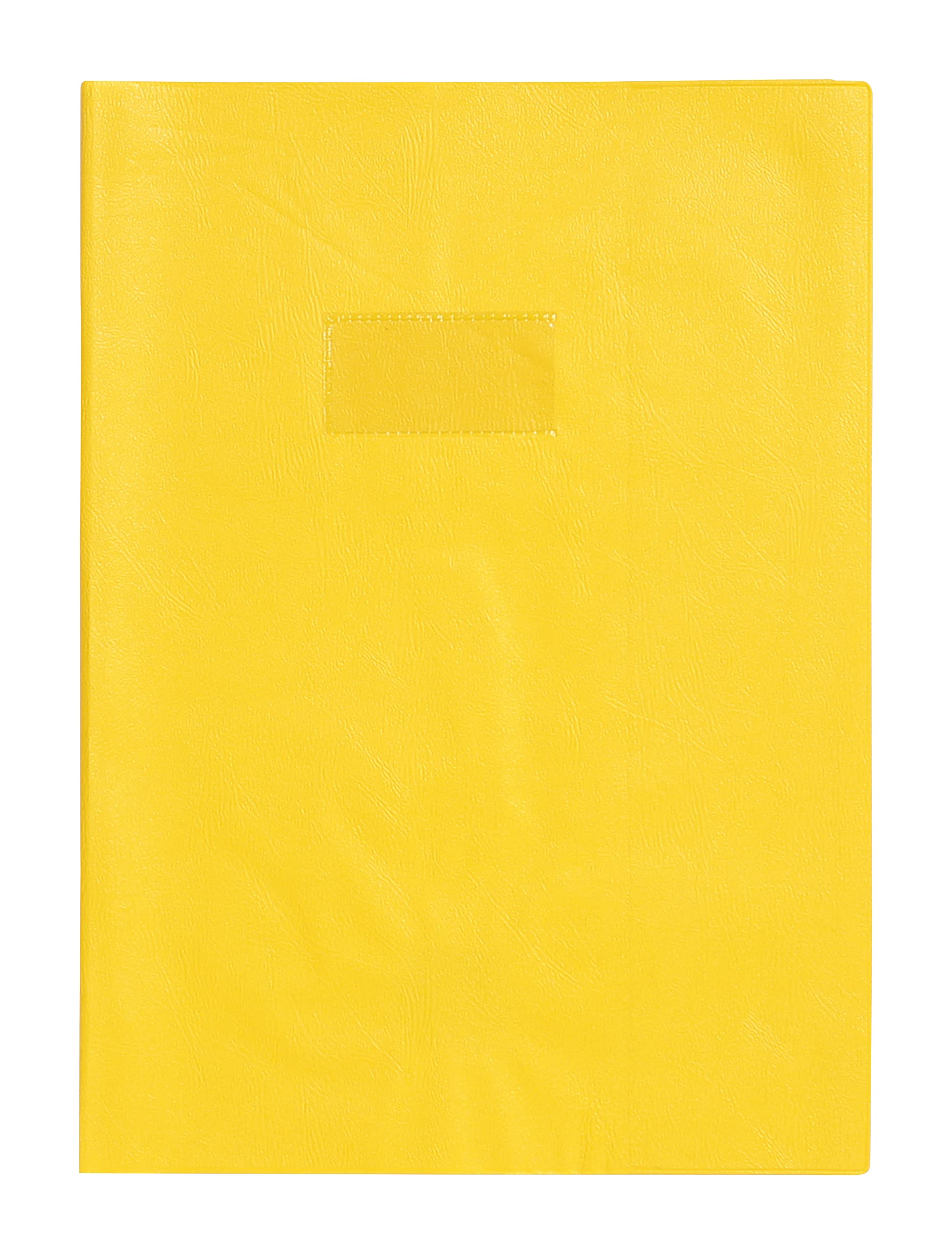 Calligraphe 72204C - One Grain Leather Notebook Protector Sun Yellow - A4 21x29.7 cm - 22/100th with Label Holder - PVC Opaque - Manufactured in France