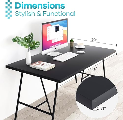 Miniatura 330 de Kaboon Mesa universal de 45.67 x 23.62 pulgadas, escritorio sólido de una pieza, encimera de melamina reversible, escritorios dobles, escritorio en
