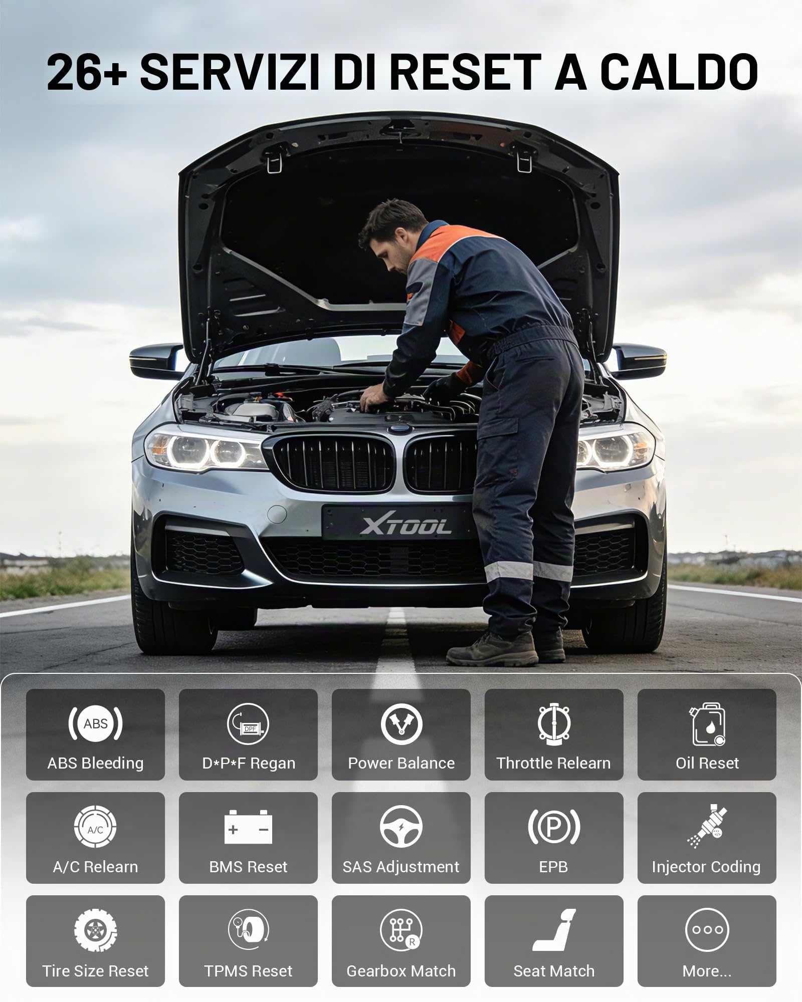 XTOOL Anyscan A30M Kit Scanner OBD2, Strumento Diagnostico Bluetooth OBD2 con Aggiornamenti Gratuiti, 26 Reset, Dati in Tempo Reale, Strumento Diagnostico Auto Bidirezionale per Tutti i Sistemi per