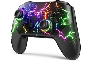 Wireless Controller Compatible with Switch/iOS/PC and More, Multi-platform Gyroscopic RGB Switch Pro...