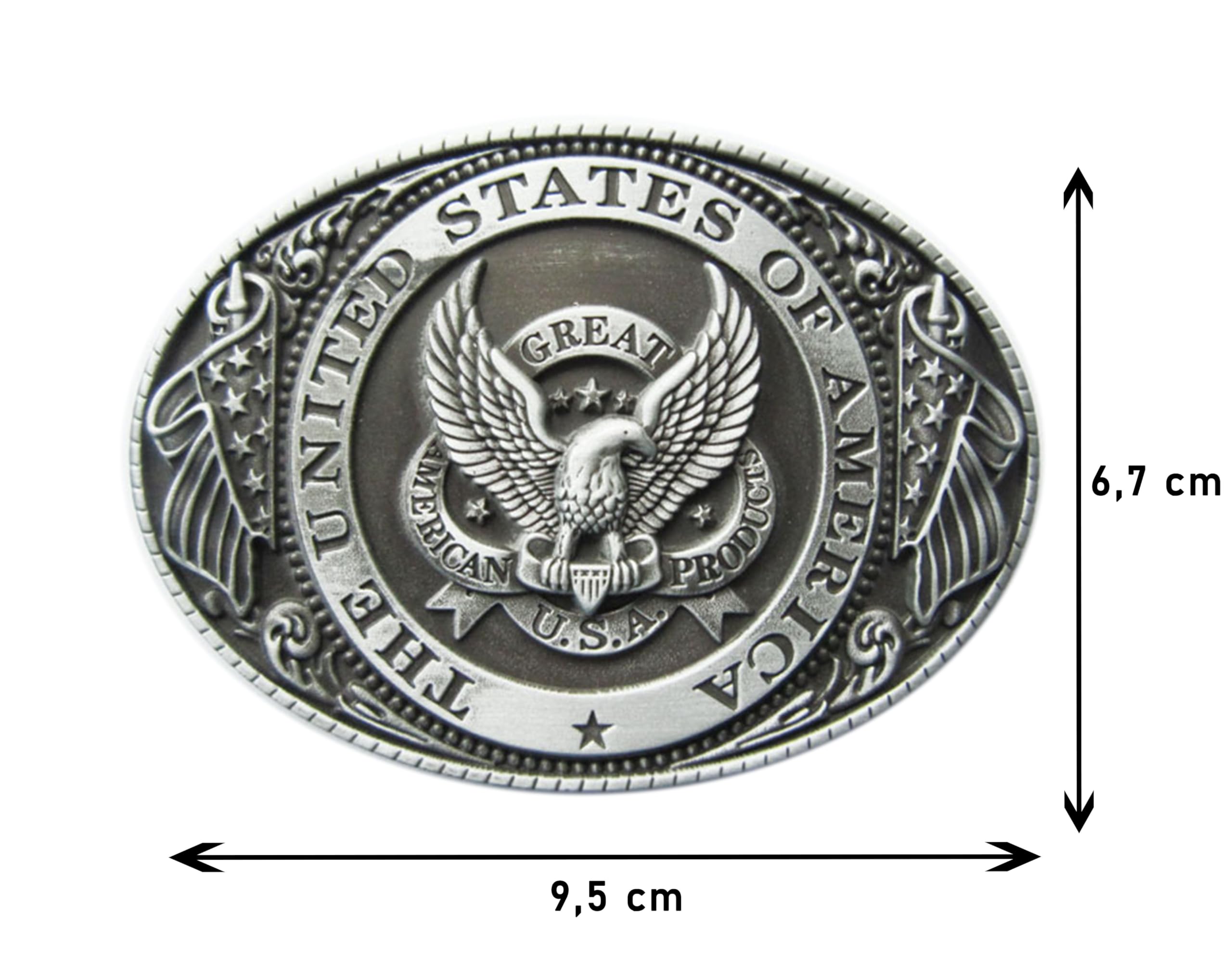 Gürtelschnalle U.S.A. Amerika USA 3D Optik für Wechselgürtel Gürtel Schnalle Buckle Modell 62