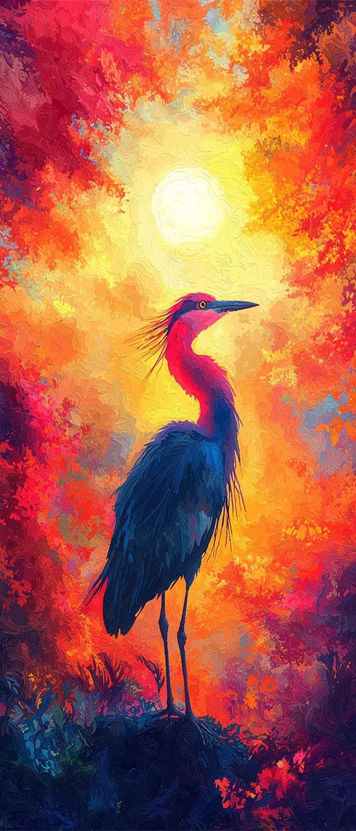 Malen Nach Zahlen 50x150cm Leinwand Heron Malen Nach Zahlen Erwachsene mit Ohne Rahmen, DIY Kreativ Set für Erwachsene mit Pinseln und Acrylfarbe, Zimmer Deko Tier Landschaft Geschenk, P0M-962