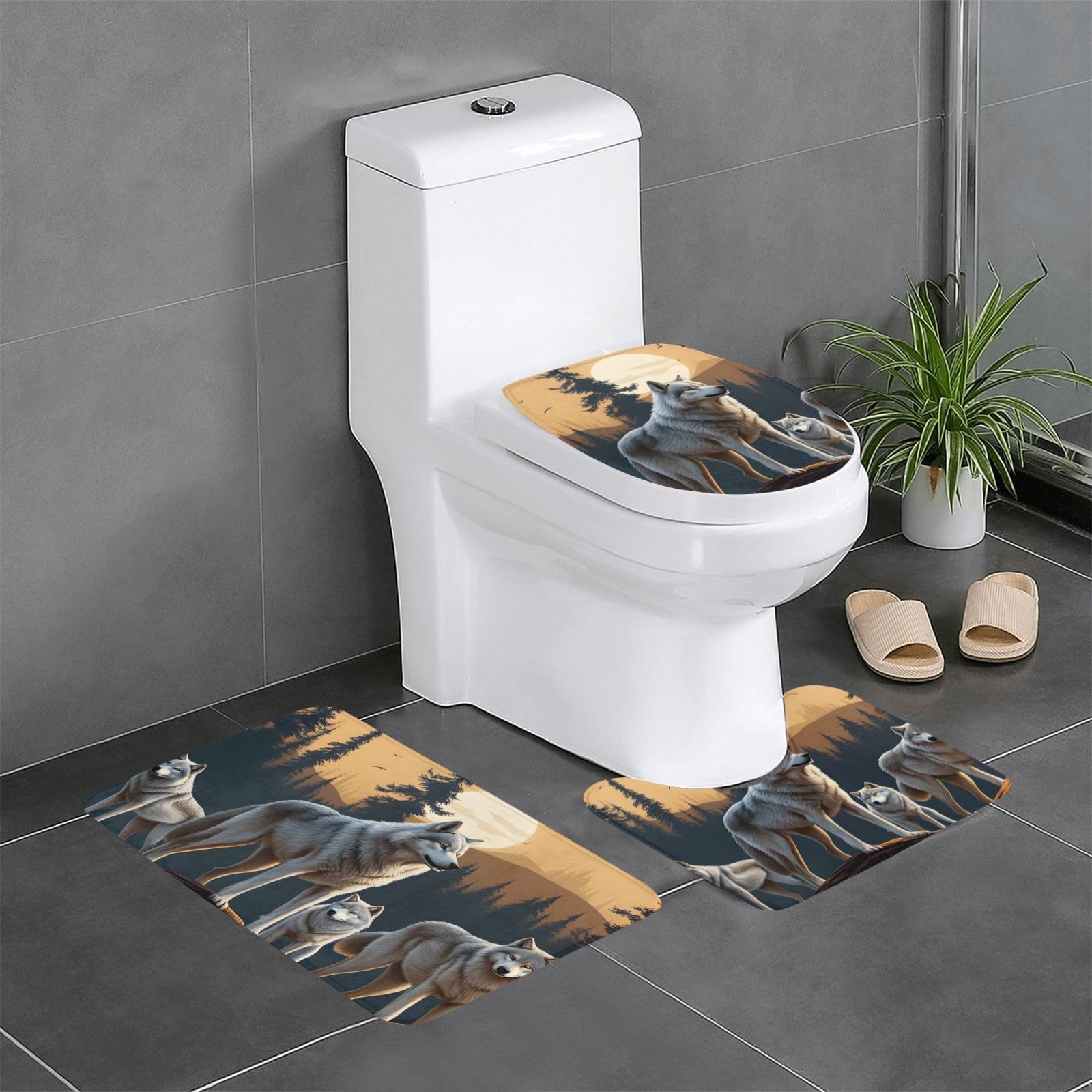 Tapis de bain loup pour éviter les glissades et éliminer l'humidité stagnante du sol